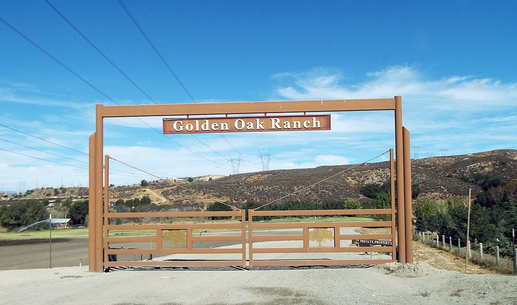 Entrance to the Golden Oak Ranch in Canyon Country, California.