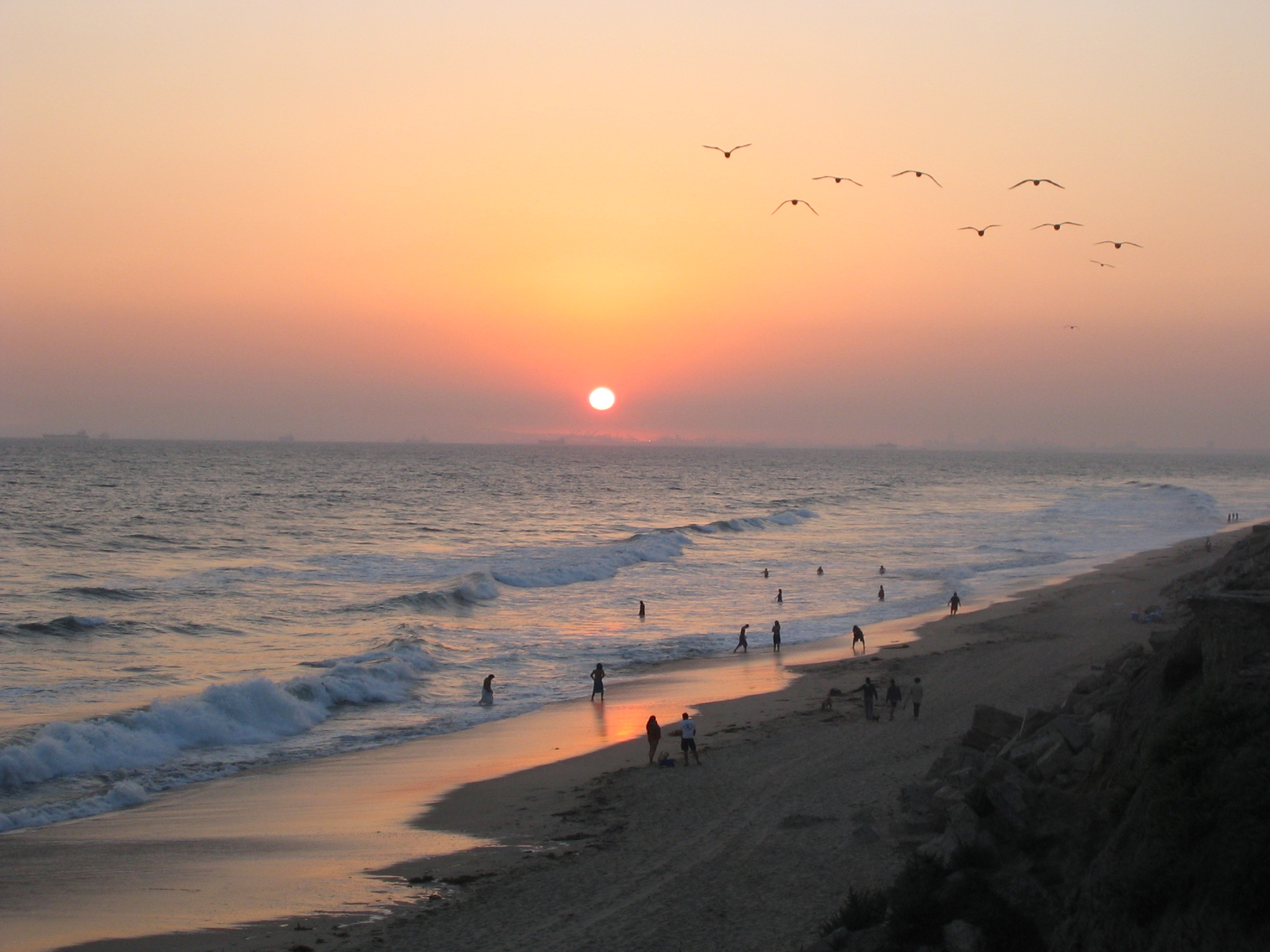 Huntington Beach at sunset
