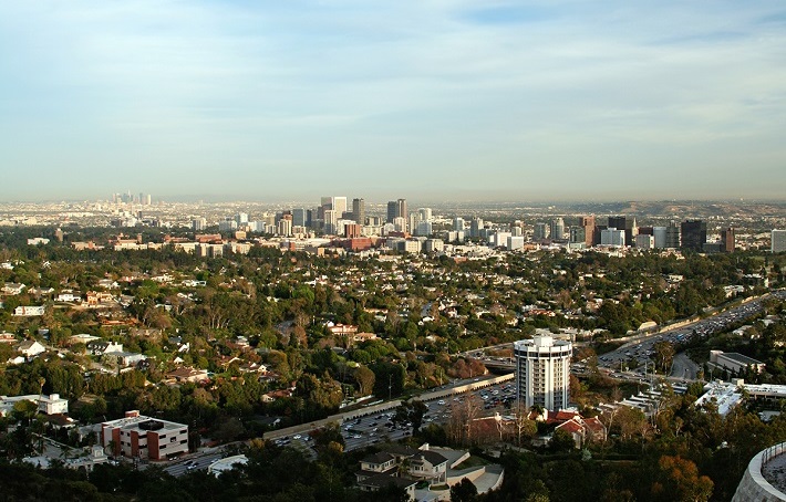 View of West Los Angeles to Downtown from Getty Center